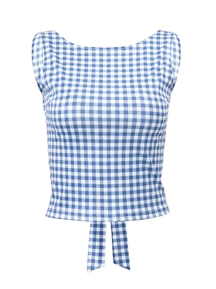 BY KK BRAND – Check Design Cotton Top | Summer & Streetwear Edit | 2025