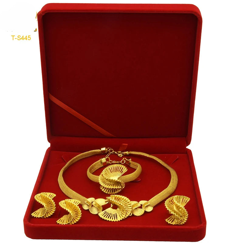 ✨ Women’s Gold Bohemian Jewelry Set – BY KK BRAND Dubai Wedding Collection (4-Piece Set) |2025