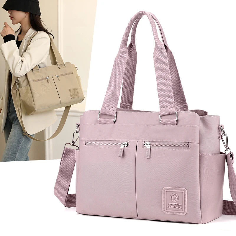 👜 KK BRAND – Leather-Nylon Shoulder Tote Bag Where Elegance Meets Everyday Function 2025