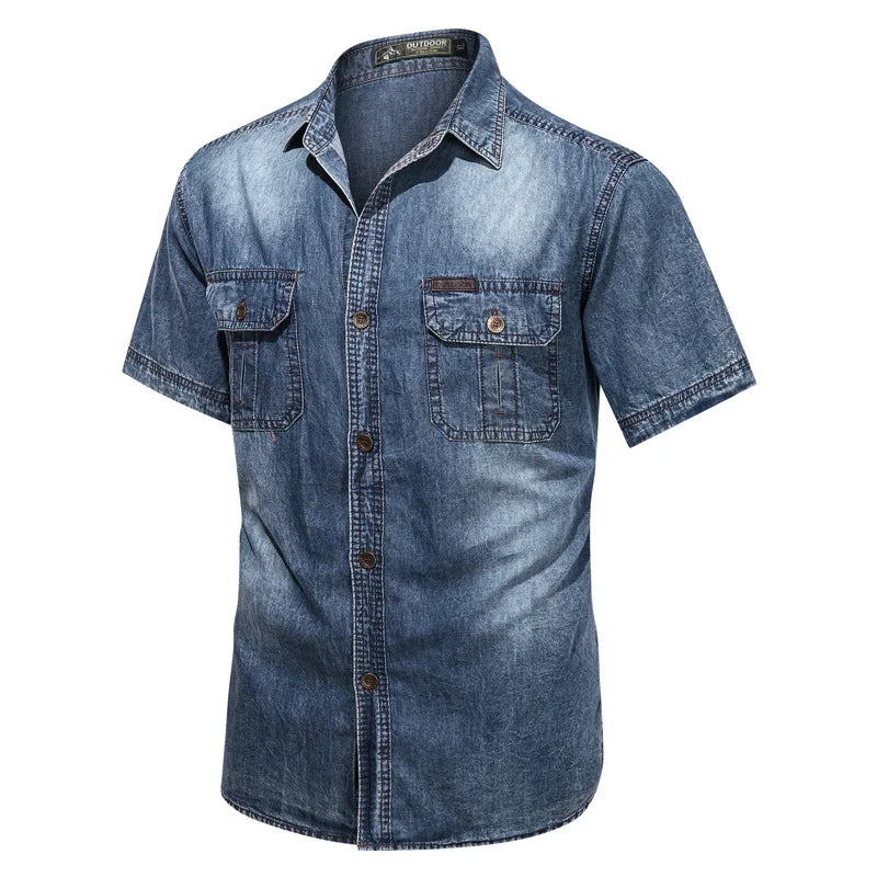 👕 KK BRAND MEN’S HALF SLEEVE DENIM SHIRT – SUMMER | COTTON DENIM | CONTRAST COLOR SUMMER STAPLE | 2025 EDITION