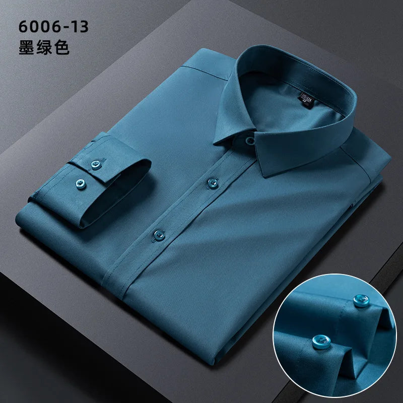 KK BRAND – Men’s Seamless Smart Casual Dress Shirt | Non-Iron Microfiber Cotton | Spring Office Style 2025