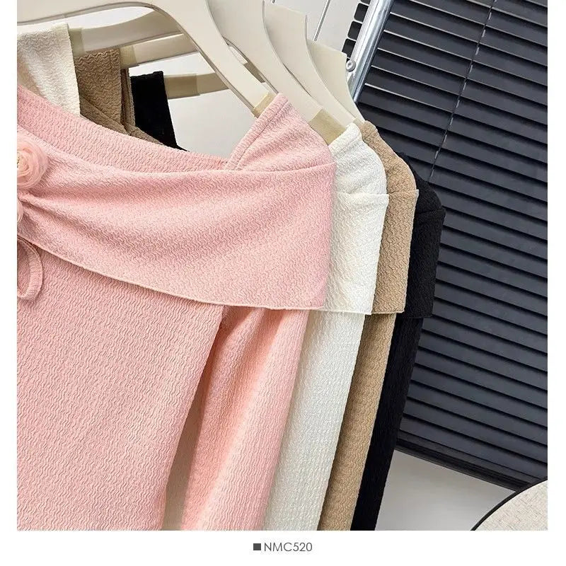 ☀️ KK BRAND SLASH NECK BATWING CROP TOP – SHIRT.EFFORTLESS ELEGANCE. SOFT STRETCH. BREEZY CHARM.| 2025