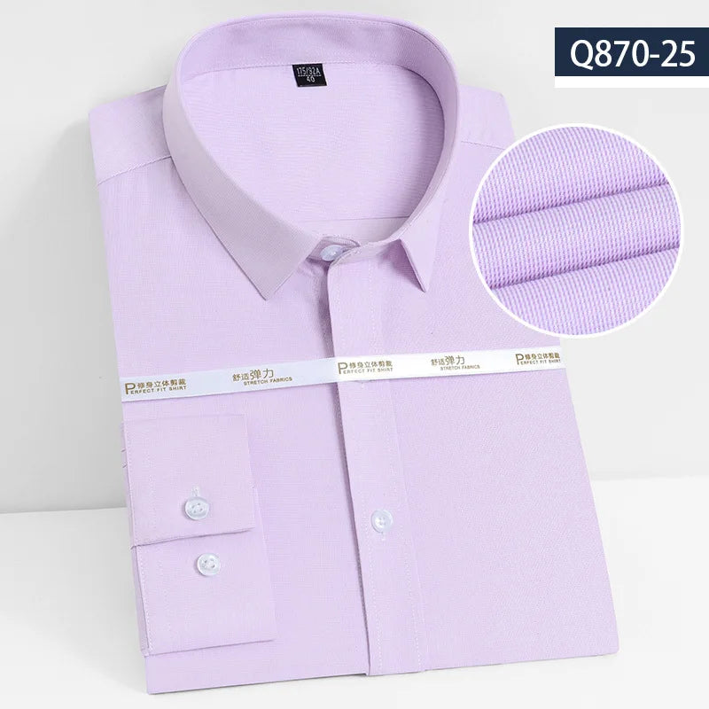 KK BRAND – Men’s Seamless Smart Casual Dress Shirt | Non-Iron Microfiber Cotton | Spring Office Style 2025