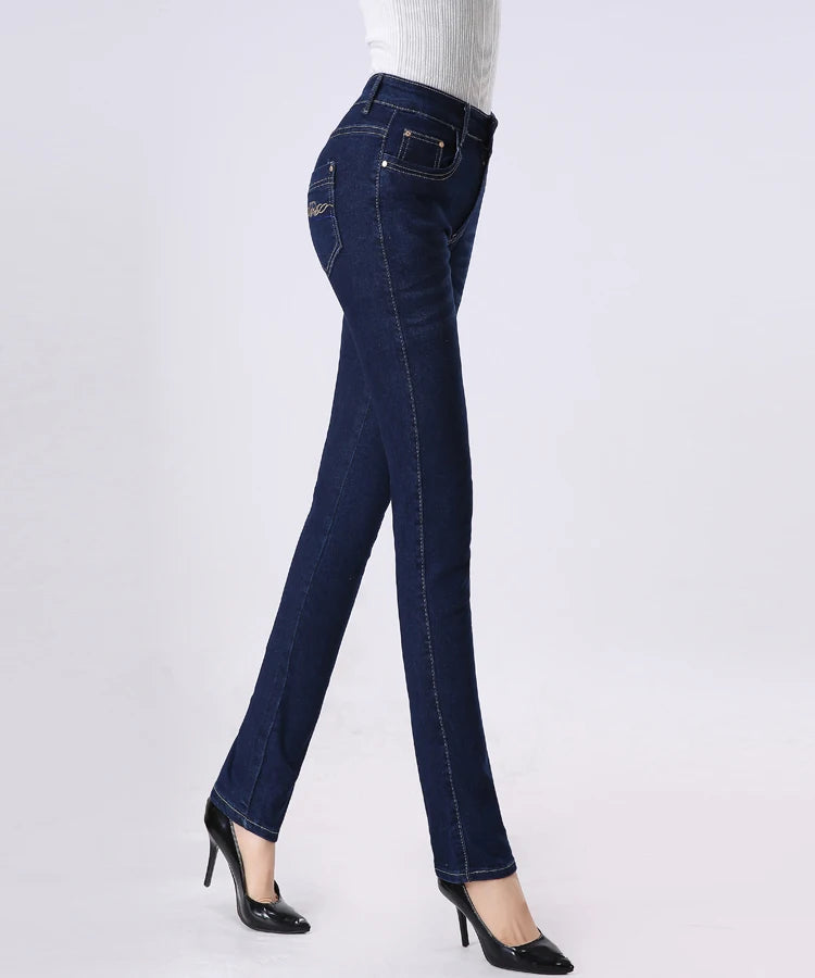 👖 KK BRAND | WOMEN'S DENIM REDEFINED LUXE STRETCH HIGH-WAISTED STRAIGHT JEANS | 2025