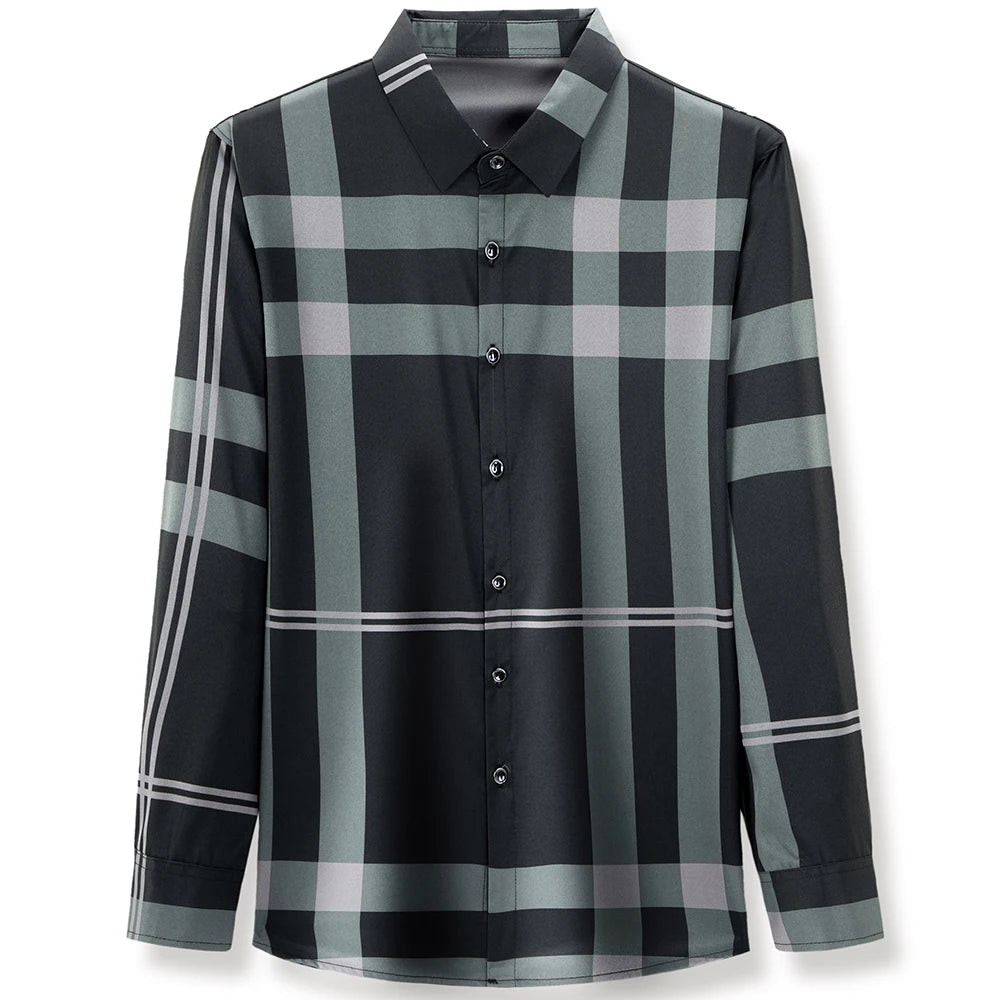 ✨ BY KK BRAND MEN’S STRIPED CHECKERED SHIRT – ALL SEASONS  SHARP BROADCLOTH TEXTURE | MODERN CHECKERED STYLE | 2025