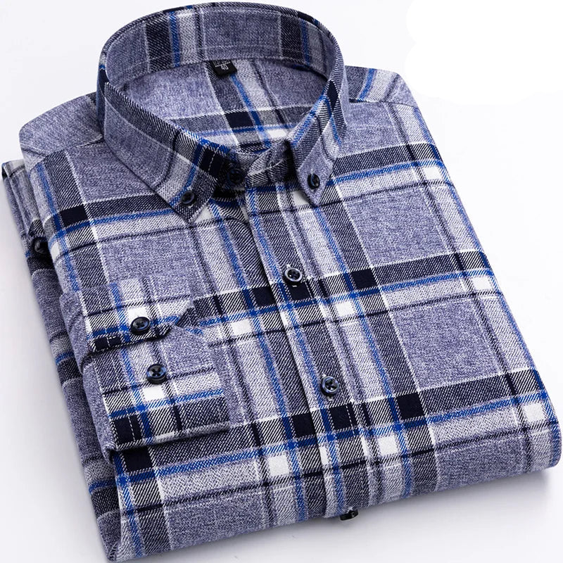 🖤 KK BRAND Men’s Classic Plaid Flannel Shirt – Smart Casual Comfort in Timeless Style 🖤 | 2025