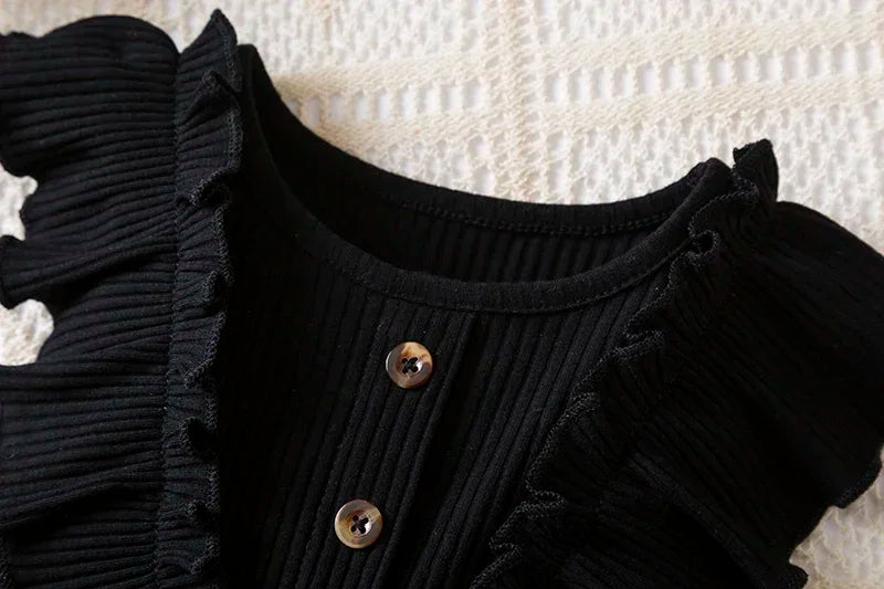 KK BRAND BLACK & PINK SKIRT + SHIRT SET FOR BABY GIRLS | SUMMER & SCHOOLWEAR STYLE | AGES 1–3 YEARS | 2025