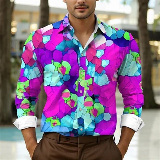 👔 KK BRAND | MEN’S MULTI-COLOR DIGITAL 3D PRINT SHIRT – | 2025 EDITION