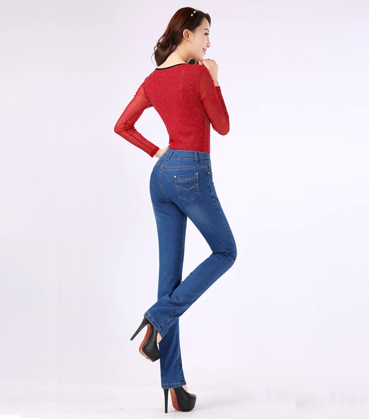 👖 KK BRAND | WOMEN'S DENIM REDEFINED LUXE STRETCH HIGH-WAISTED STRAIGHT JEANS | 2025