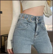 ✨ KK BRAND LIGHT BLUE & LIGHT BLACK CURVE FIT DENIM JEANS FOR WOMEN | 2025