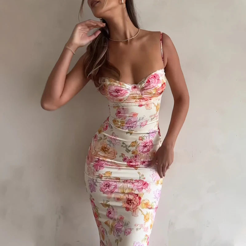 KK BRAND – Printed Long Shirt for Women | Spaghetti Strap, Summer 2025 Collection | 2025