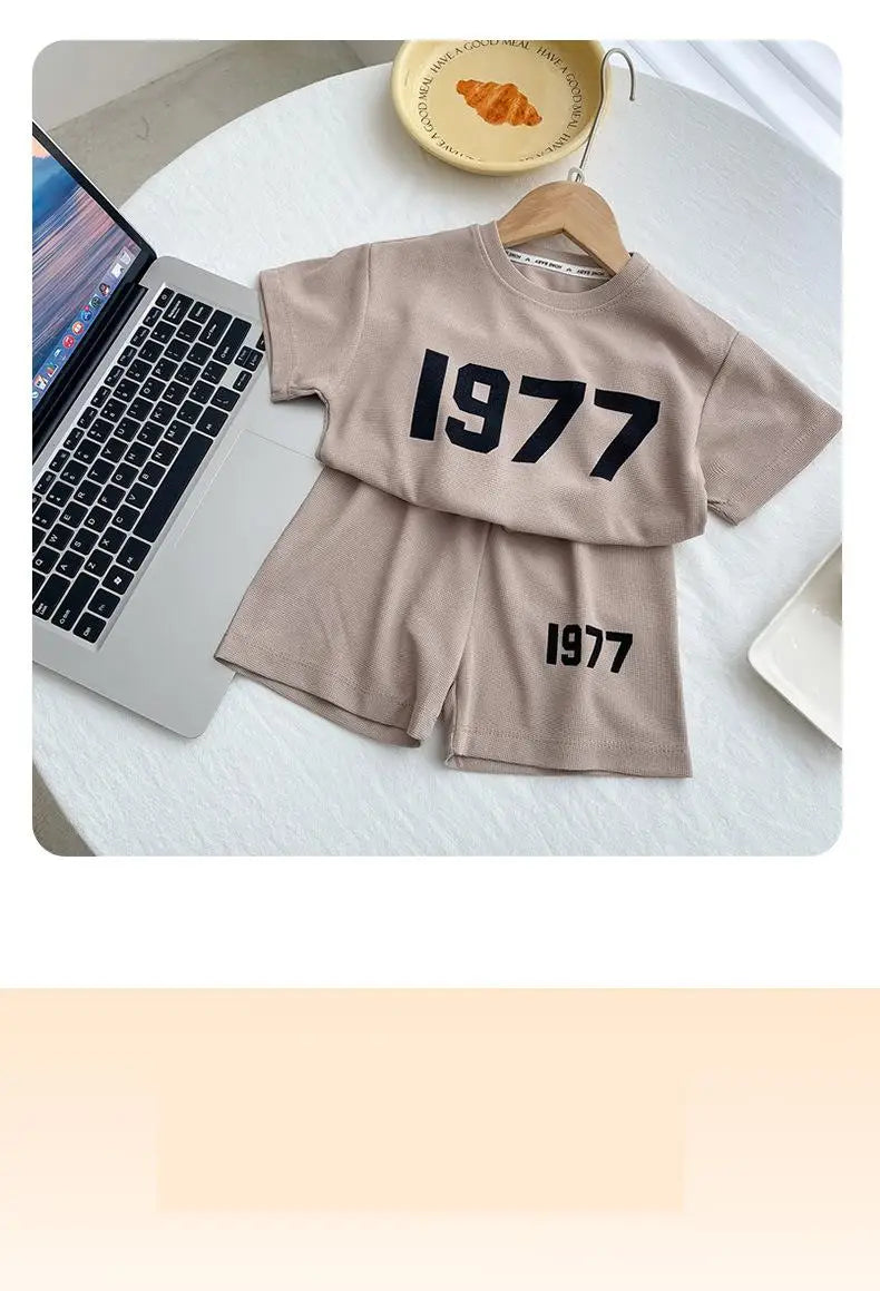 🔤 KK BRAND BOYS' LETTER PRINT 2-PIECE CASUAL SUMMER SET (1–3 YEARS) | 2025