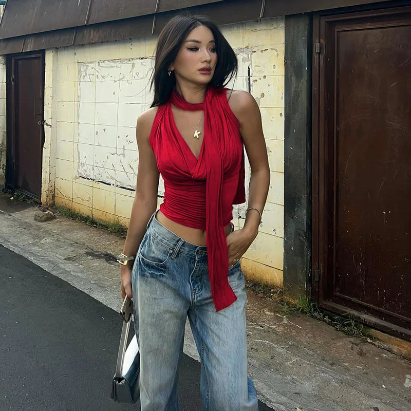 BY KK BRAND – Women’s Sleeveless V-Neck Solid Top | Summer 2025 Collection