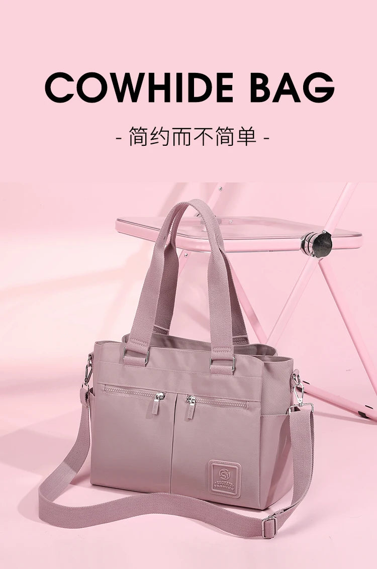 👜 KK BRAND – Leather-Nylon Shoulder Tote Bag Where Elegance Meets Everyday Function 2025