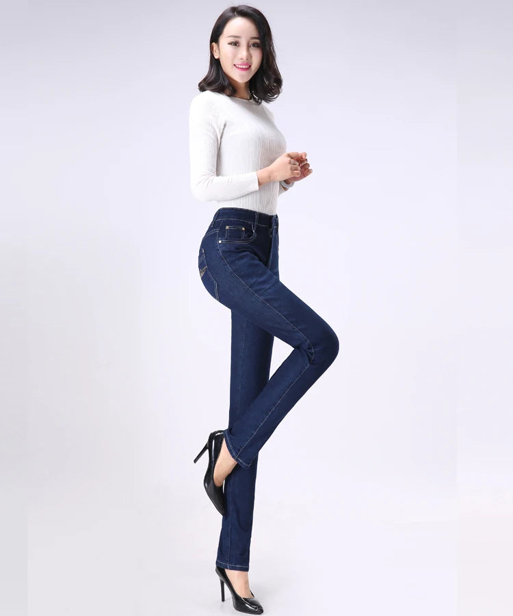 👖 KK BRAND | WOMEN'S DENIM REDEFINED LUXE STRETCH HIGH-WAISTED STRAIGHT JEANS | 2025