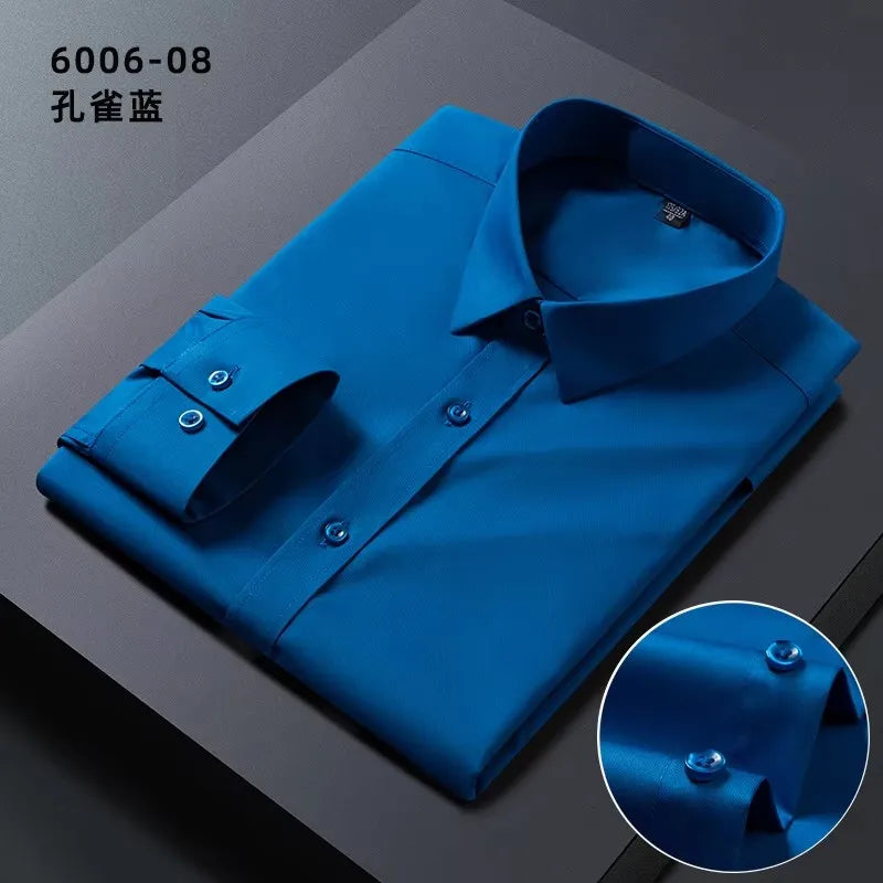 KK BRAND – Men’s Seamless Smart Casual Dress Shirt | Non-Iron Microfiber Cotton | Spring Office Style 2025