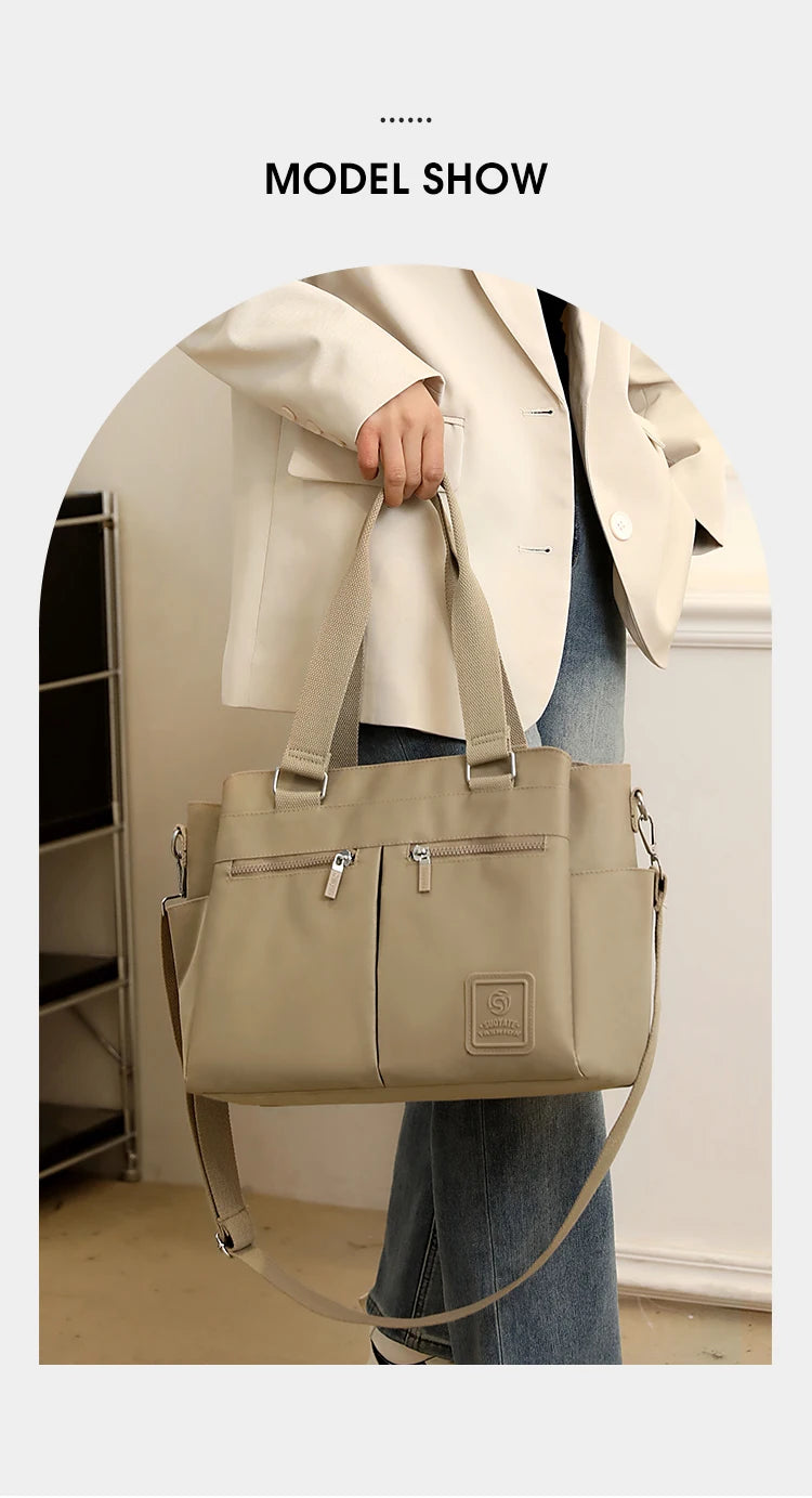 👜 KK BRAND – Leather-Nylon Shoulder Tote Bag Where Elegance Meets Everyday Function 2025