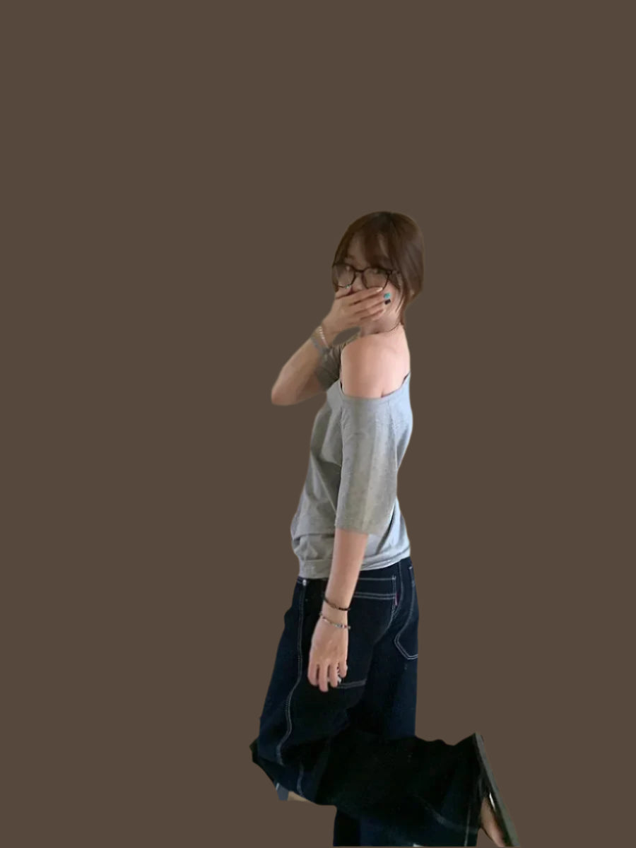 BY KK BRAND – Women's Skew Collar Chic T-Shirt | Summer All-Match Edition | 2025