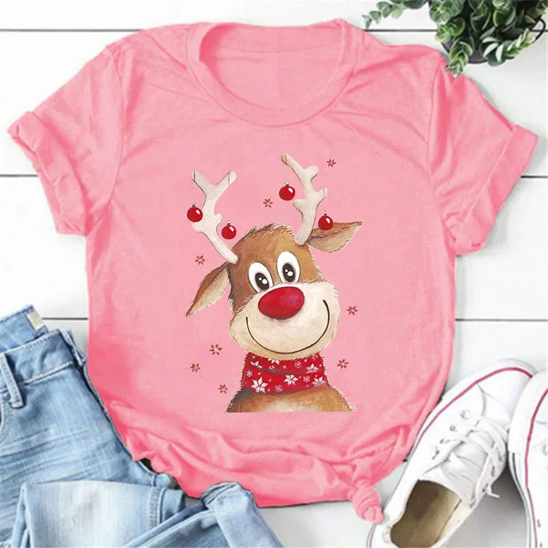 ✨ KK BRAND CARTOON PRINT COTTON-BLEND TEE FOR GIRLS & WOMEN | 2025