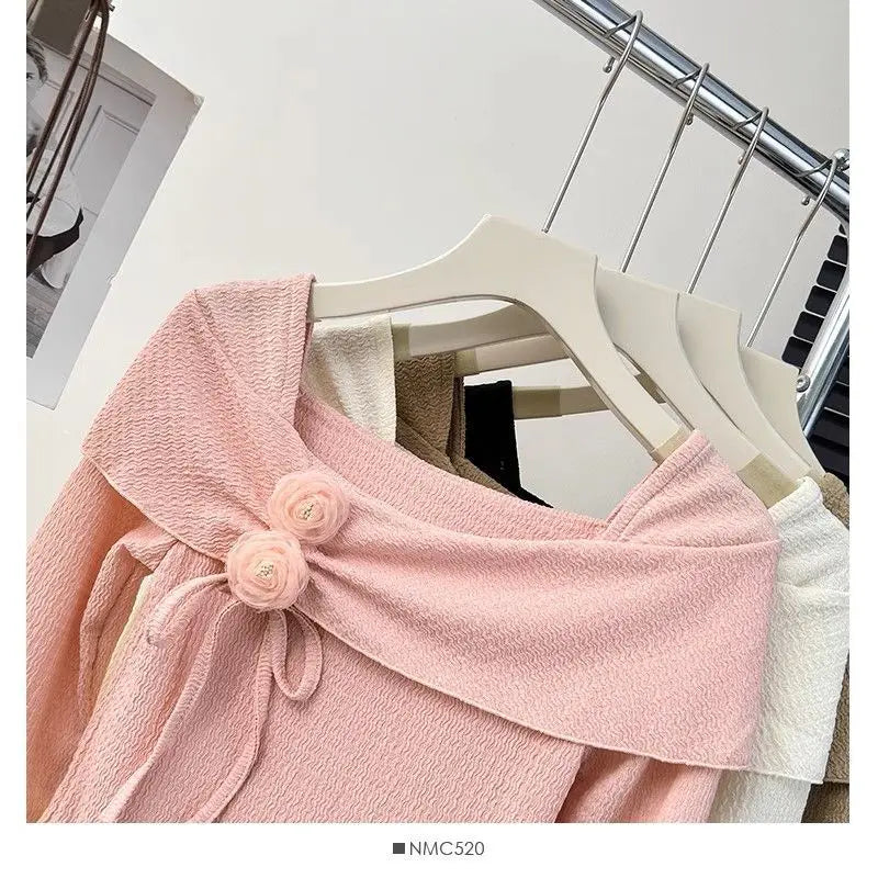 ☀️ KK BRAND SLASH NECK BATWING CROP TOP – SHIRT.EFFORTLESS ELEGANCE. SOFT STRETCH. BREEZY CHARM.| 2025