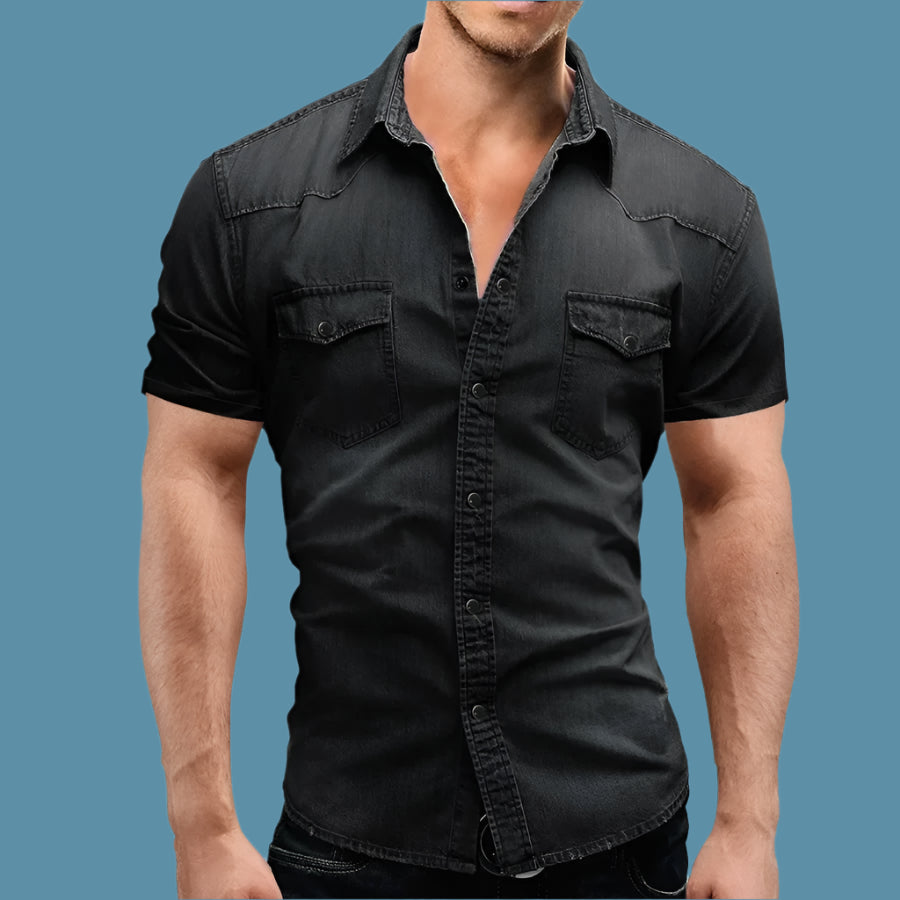 👕 KK BRAND MEN’S DENIM SHORT SLEEVE SHIRT –STREET STYLE ESSENTIAL |  2025