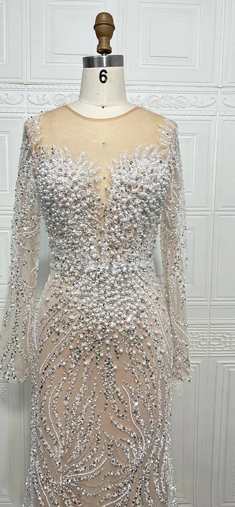 ✨ KK BRAND | ELEGANT BEADED SILK WASHING WEAR EVENING GOWN – WOMEN’S FORMAL TULLE MASTERPIECE | 2025