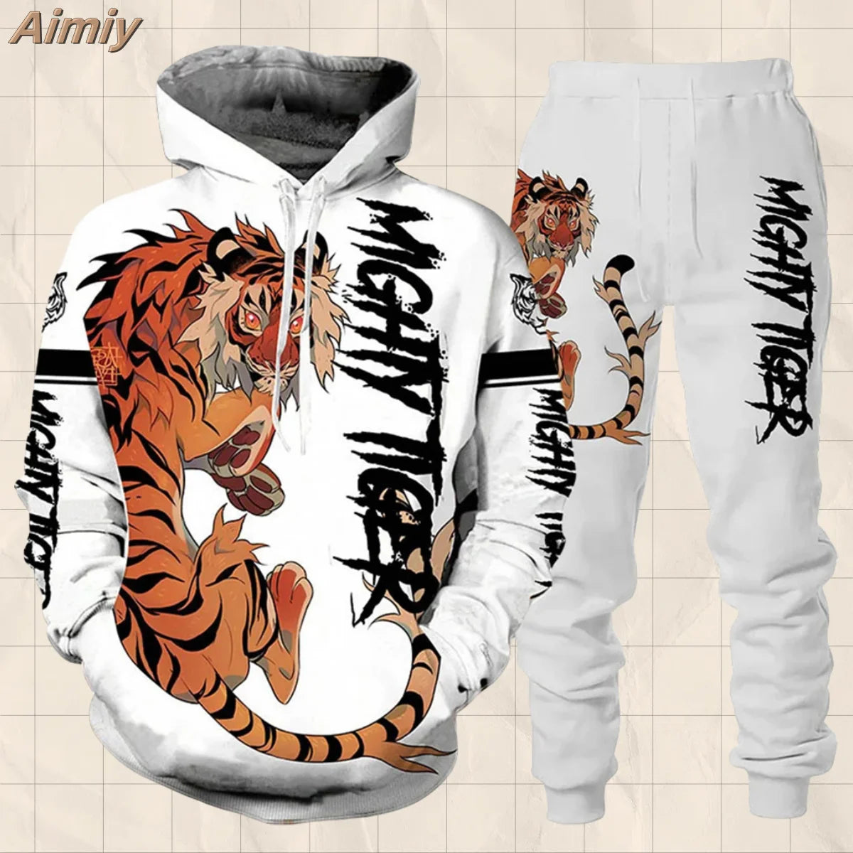 ✨ KK BRAND | 3D TIGER PRINT HOODED TRACKSUIT FOR MEN | HIGH-DEFINITION DIGITAL PRINT | FLEECE COMFORT | AUTUMN/WINTER | 2025