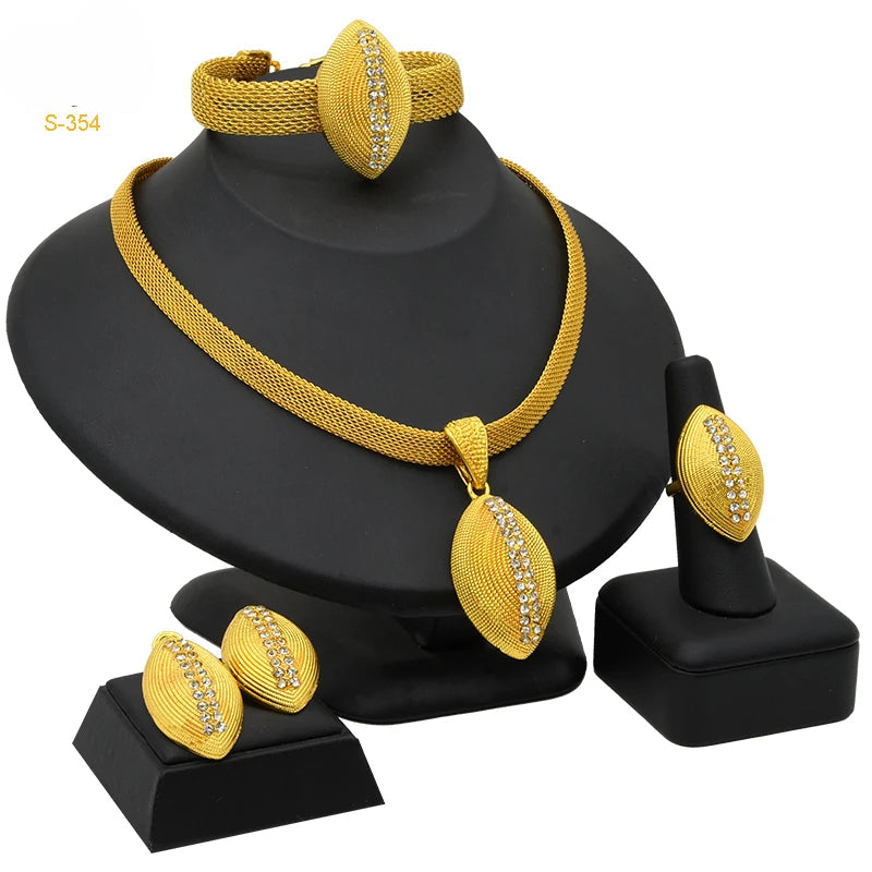 ✨ Women’s Gold Bohemian Jewelry Set – BY KK BRAND Dubai Wedding Collection (4-Piece Set) |2025