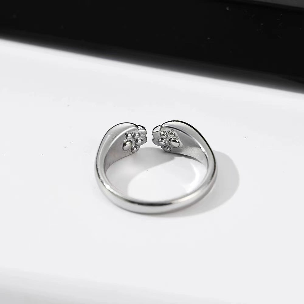 Kitten Paw Print Cute Ring Simple And Fashionable Women
