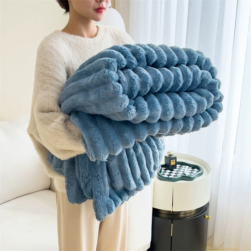 SOFT WIND BUBBLE VALVET BLANKET WARM